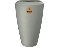 Vyveo - Vaas Nalou - 55x86 - Grijs - Bloempot voor binnen en buiten - Lichtgewicht - Breukbestendig - Vorstbestendig - UV-bestendig