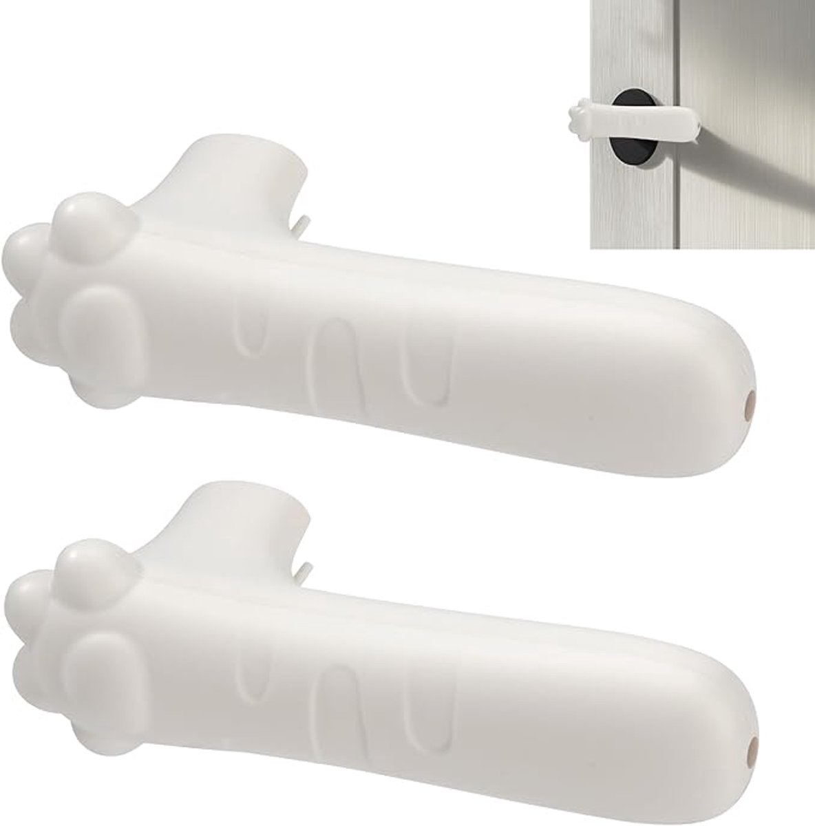 Deurklink beschermringen – Deurbuffer - Deurklink Buffers - Deurstopper - Stootdoppen - beschermhoes - anti-botsing - zachte - duurzaam - Geschikt Voor Deurklinken - wit - 2 stuks