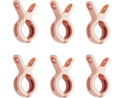 Strandhanddoekclips - 6 stuks - Grote Wasknijper - Quiltclips - Wasknijpers - Grote Knijpers - Handdoekknijpers - Strandlaken Knijpers - Handdoek Klemmen - Strandlakenclip voor strandstoel - Winddicht - Voor badhanddoek, beddengoed en kleding - Roze