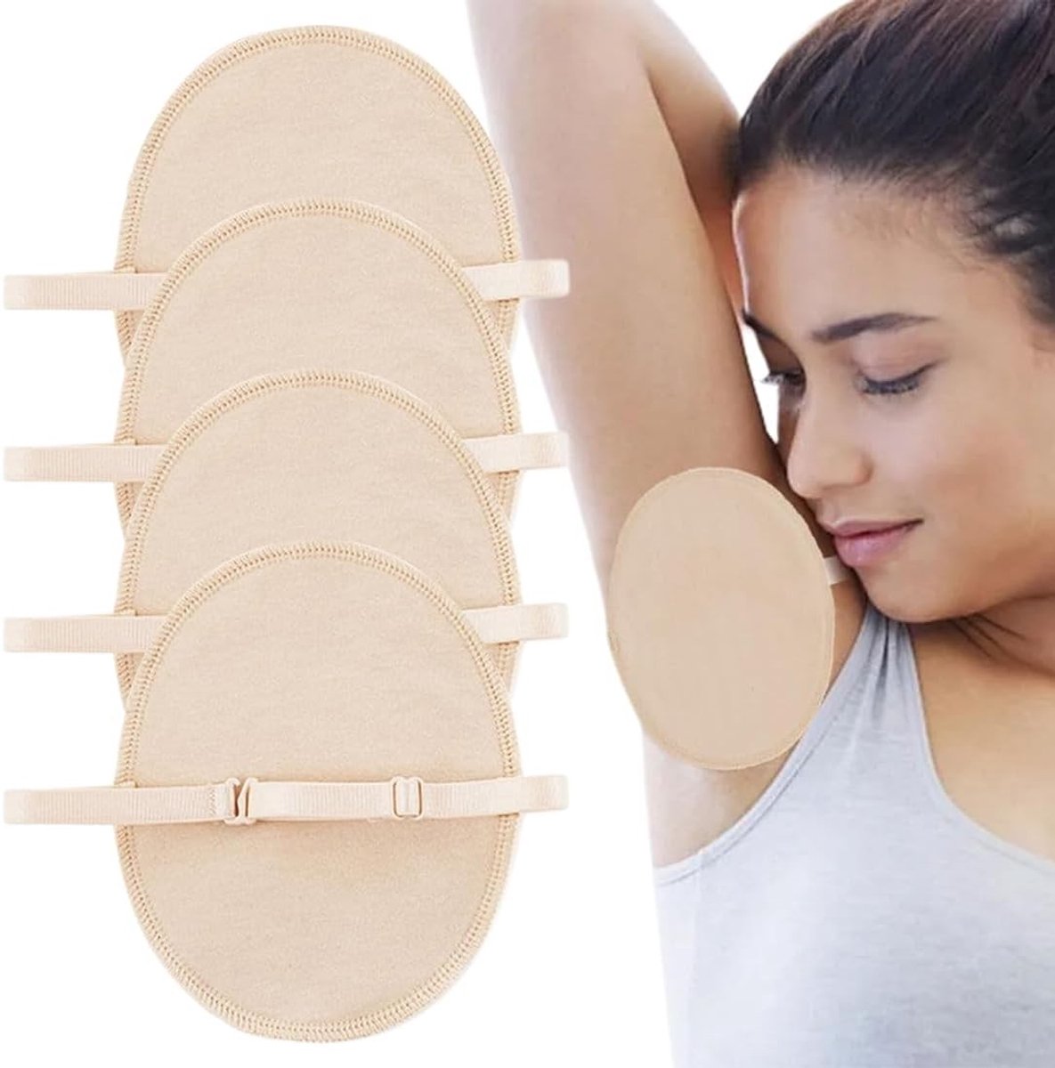 Absorberende onderarm pads van katoen - Wasbare, sneldrogende en comfortabele schouderbanden voor optimale bescherming tegen zweet.