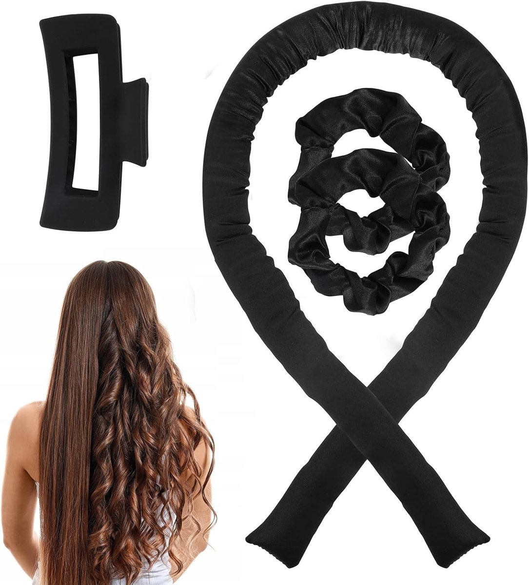 Set van 4 zachte krulspelden voor hittevrije krullen, comfortabel en niet-slip, ideaal voor lang en medium haar, creëer mooie golven tijdens de nacht