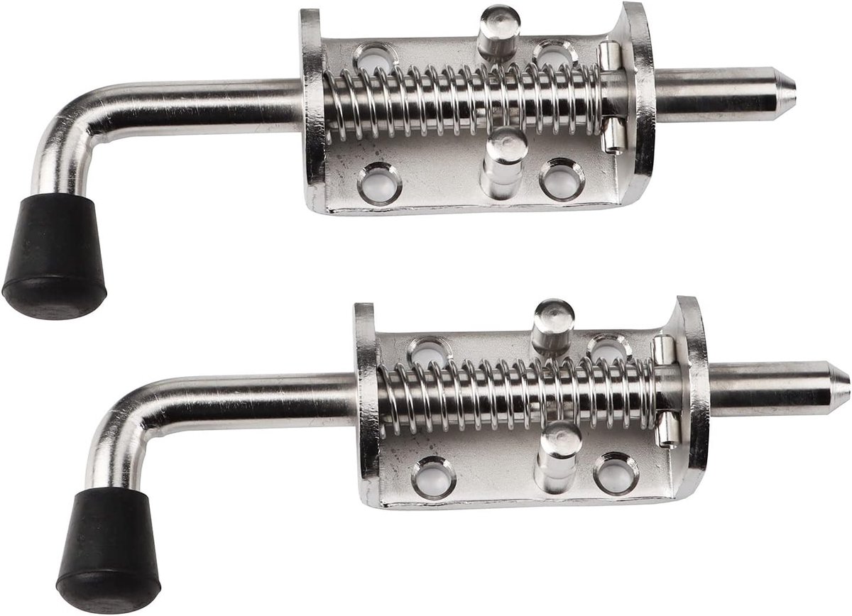 Veilige en Duurzame Spring Loaded Barrier - 2 Pack RVS Snelsluiting voor Deuren, Schuren en Poorten