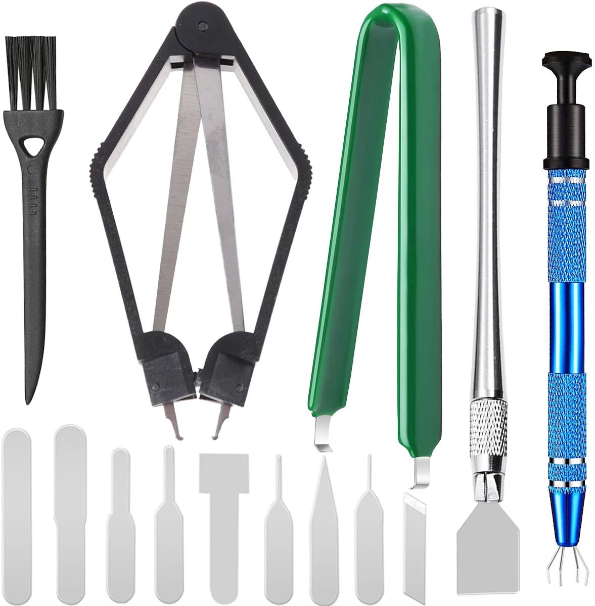 Set van 6 Stuks U-vormige IC Extractor en CPU Reparatie Tool met 4 Klauwen en Borstel voor Chips Verwijdering
