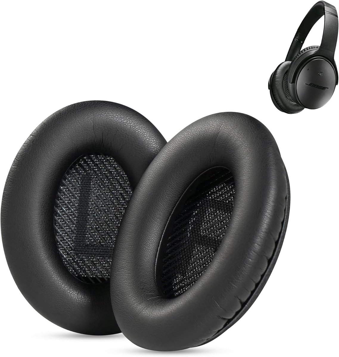 Vervangende Oorkussens voor Draadloze Hoofdtelefoons - Geschikt voor QC35, QC25, QC15, QC2, Ae2, Ae2i, Ae2w, SoundLink en SoundTrue - Comfortabel en Duurzaam met Echte Leren Afwerking
