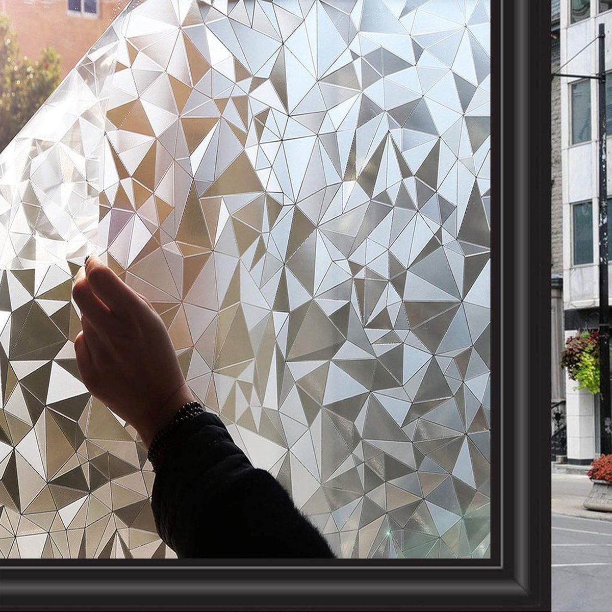 Opaque Privacy Film zonder Lijm voor Badkamer, Douchecabine en Deuren - Decoratieve Raamfo