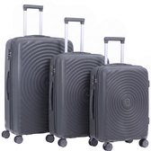 FLY&BYE® Kofferset Core - S/M/L - 3 Delig - Complete Set - 35 Handbagage + 60 en 94L Ruimbagage - Cijferslot - Polypropyleen - Antraciet