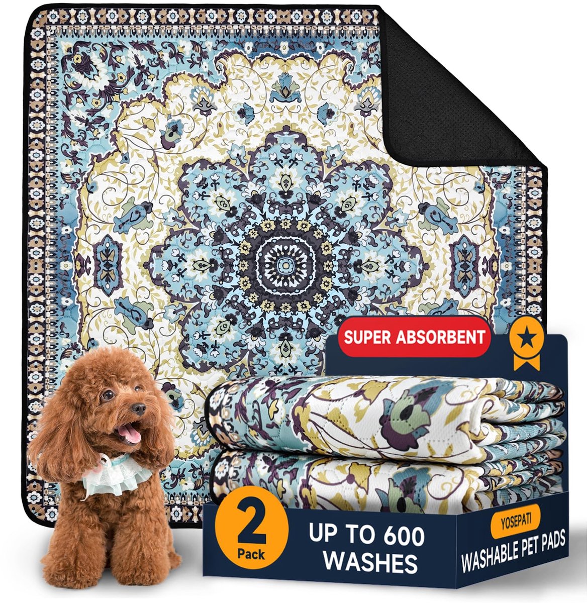 SnelShoppen - Wasbare Plasmatten voor Honden - 2 Trainingsmatjes voor Puppy’s - 92 x 92 cm - Ideaal voor Zindelijkheidstraining - Duurzaam en Waterdic