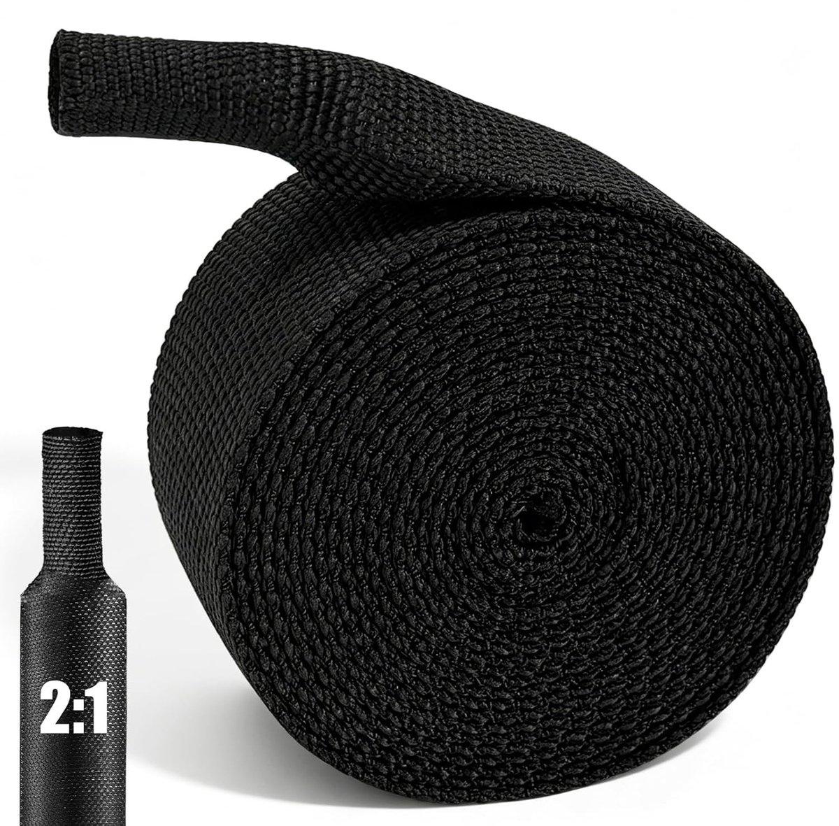 3 m krimpkous 2:1 Ø 40 mm gevlochten kabelslang voor kabelisolatie, markering en reparaties, flexibele isolatieslang per meter, ideaal voor kabelbundeling en bescherming