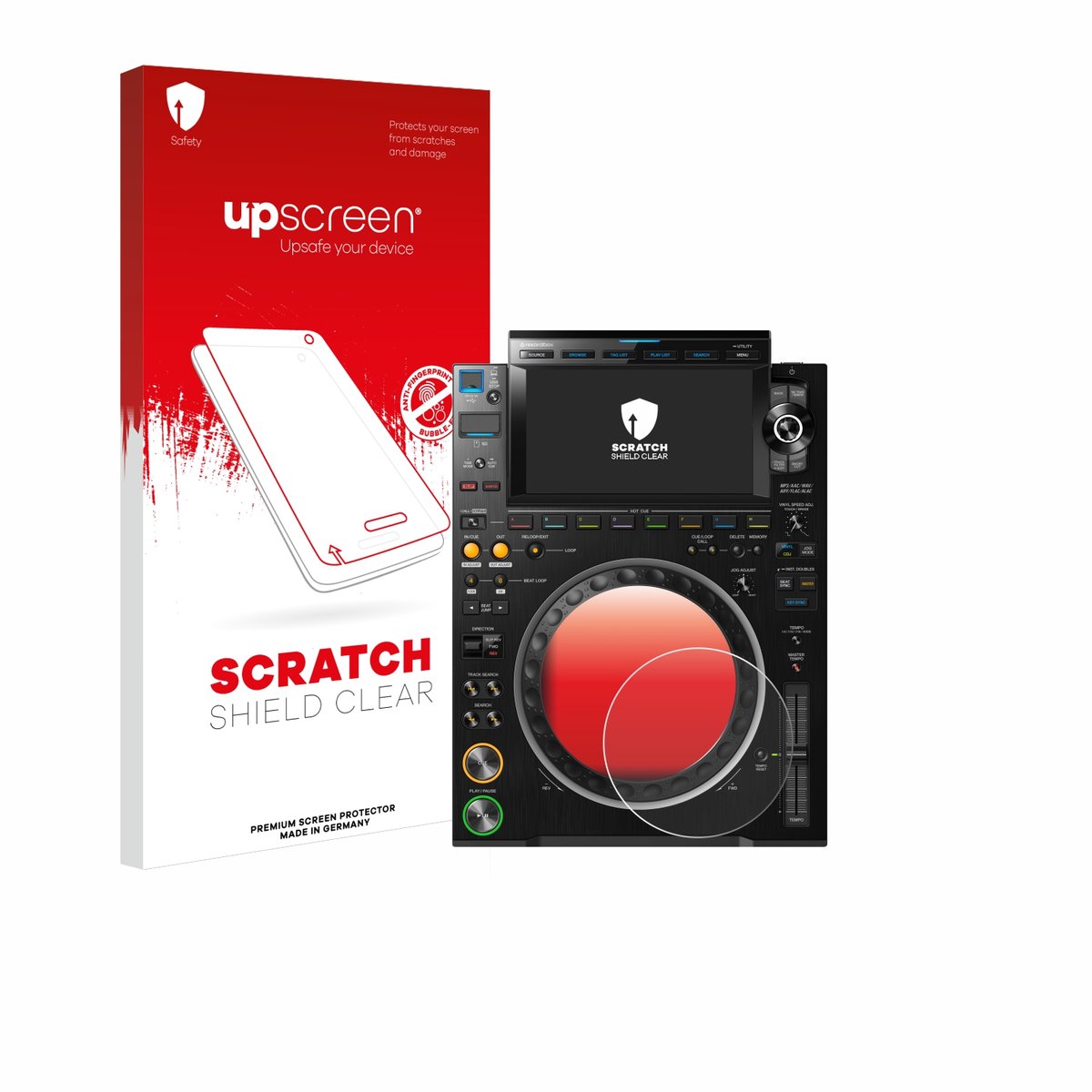upscreen - Screenprotector voor Pioneer CDJ 3000 (Cirkel) - Folie Beschermfolie transparant