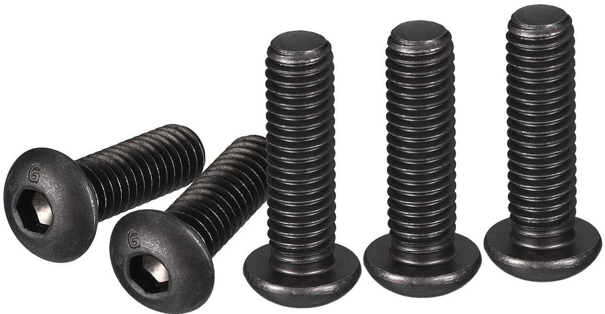 3/8-16 x 1-1/4 inch Allen schroeven - 10 stuks - Geschikt voor machines - Koolstofstaal met zwarte oxide coating - Hexaafdrijf vol draad UNC bevestigingsmiddelen