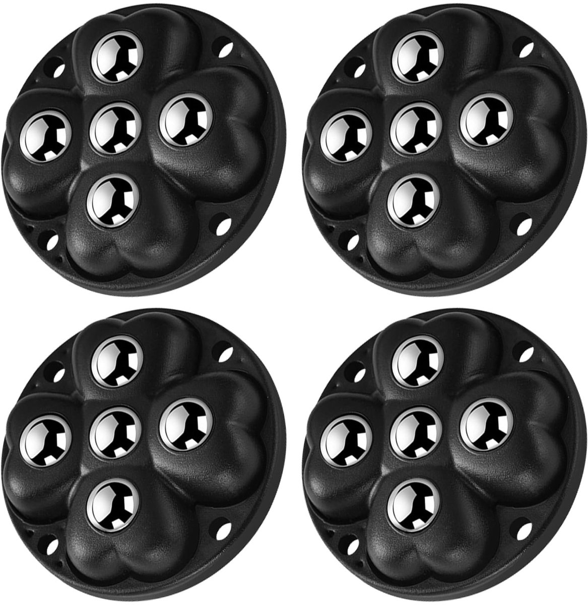 Set van 4 Zelfklevende Meubelwielen tot 100 kg, 360° Draaibare Mini Wielen voor Kasten, Meubels en Opbergdozen, Zwart en Duurzaam