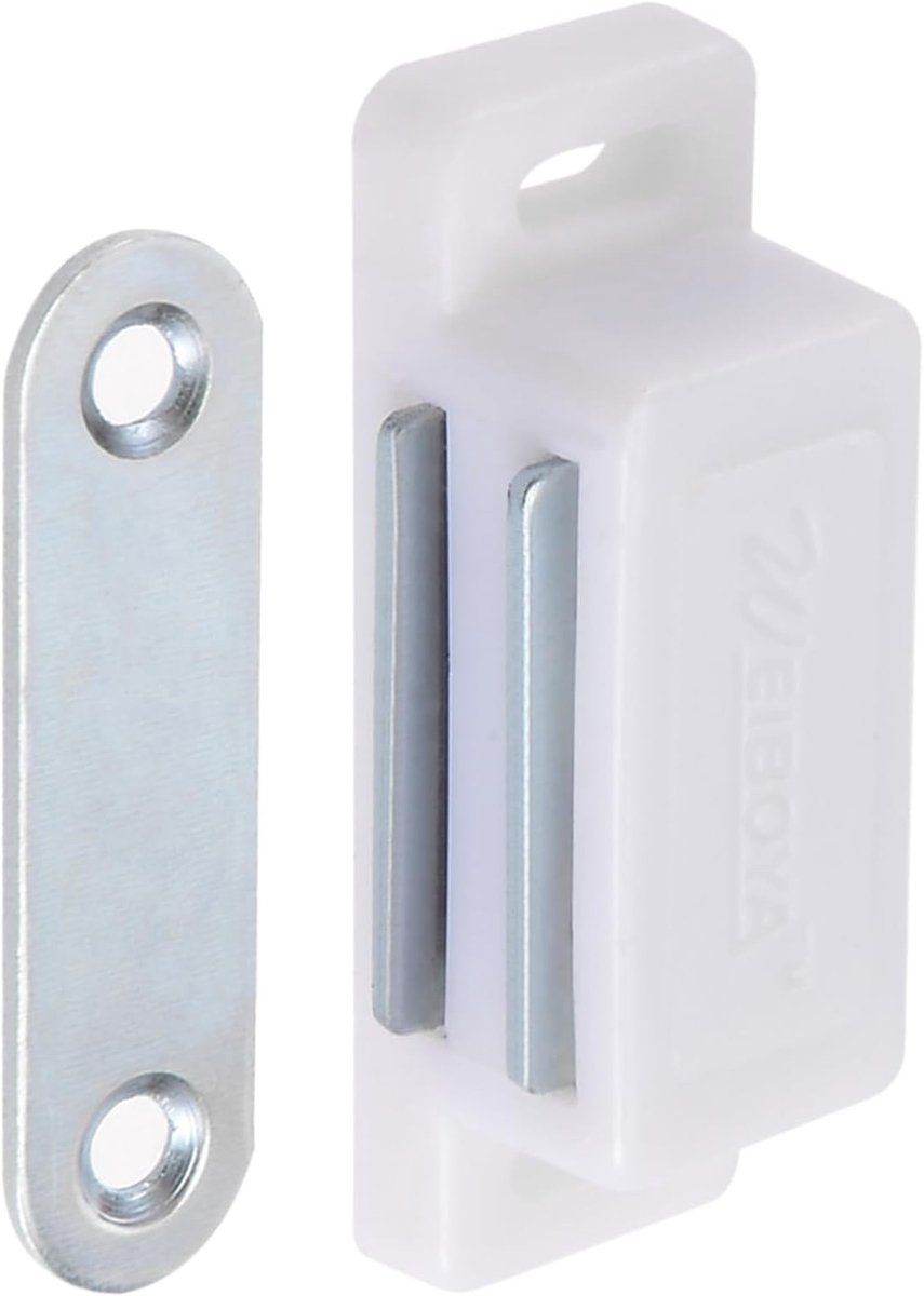 Magnetische Sluiting voor Keuken- en Meubeldeuren - 46x15mm ABS Plastic - Ideaal voor Kastdeuren en Lades - Wit
