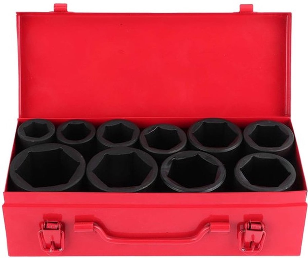 Impact Socket Set - Doppenset 3/4 Inch - Duurzaam en Corrosiebestendig - Zwart - Metrisch 22mm tot 50mm - Auto Tool Set - Voor Profession...
