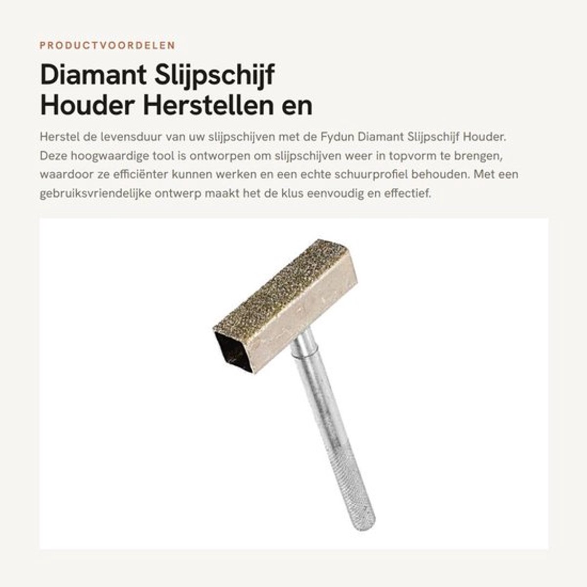 Slijpschijfhouder Hoogwaardige Diamantcoating - Slijpschijf 125mm - Slijpmachine - Gereedschap voor Schuren - Herstellen van Slijpschijven - Verlengt Levensduur