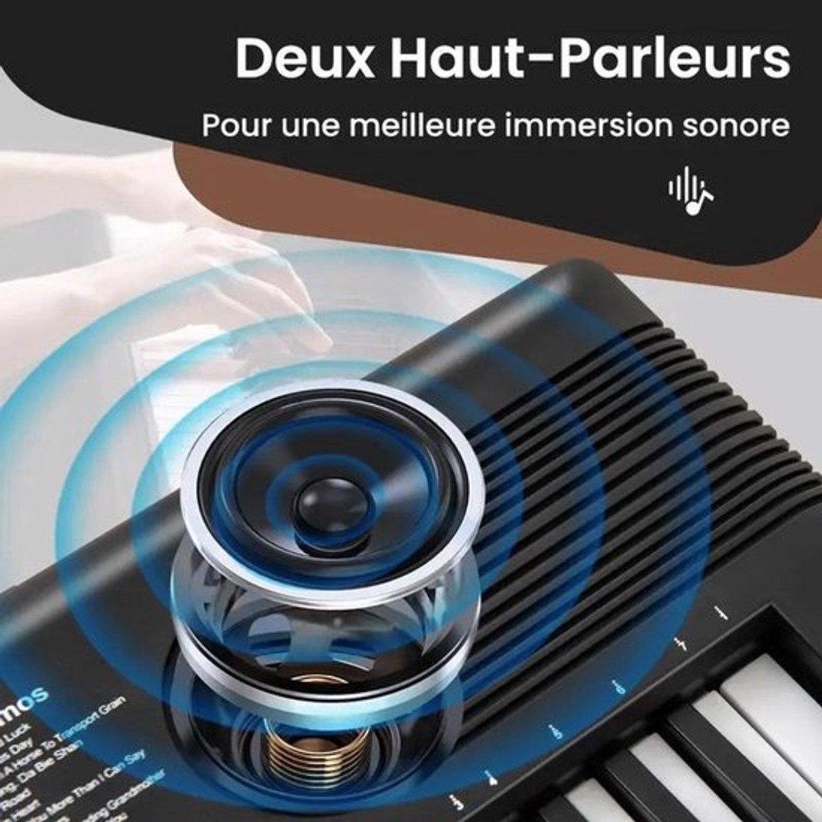 61-toetsen pianoklavier met standaard & microfoon & draagtas Digitale piano E-piano Zwart