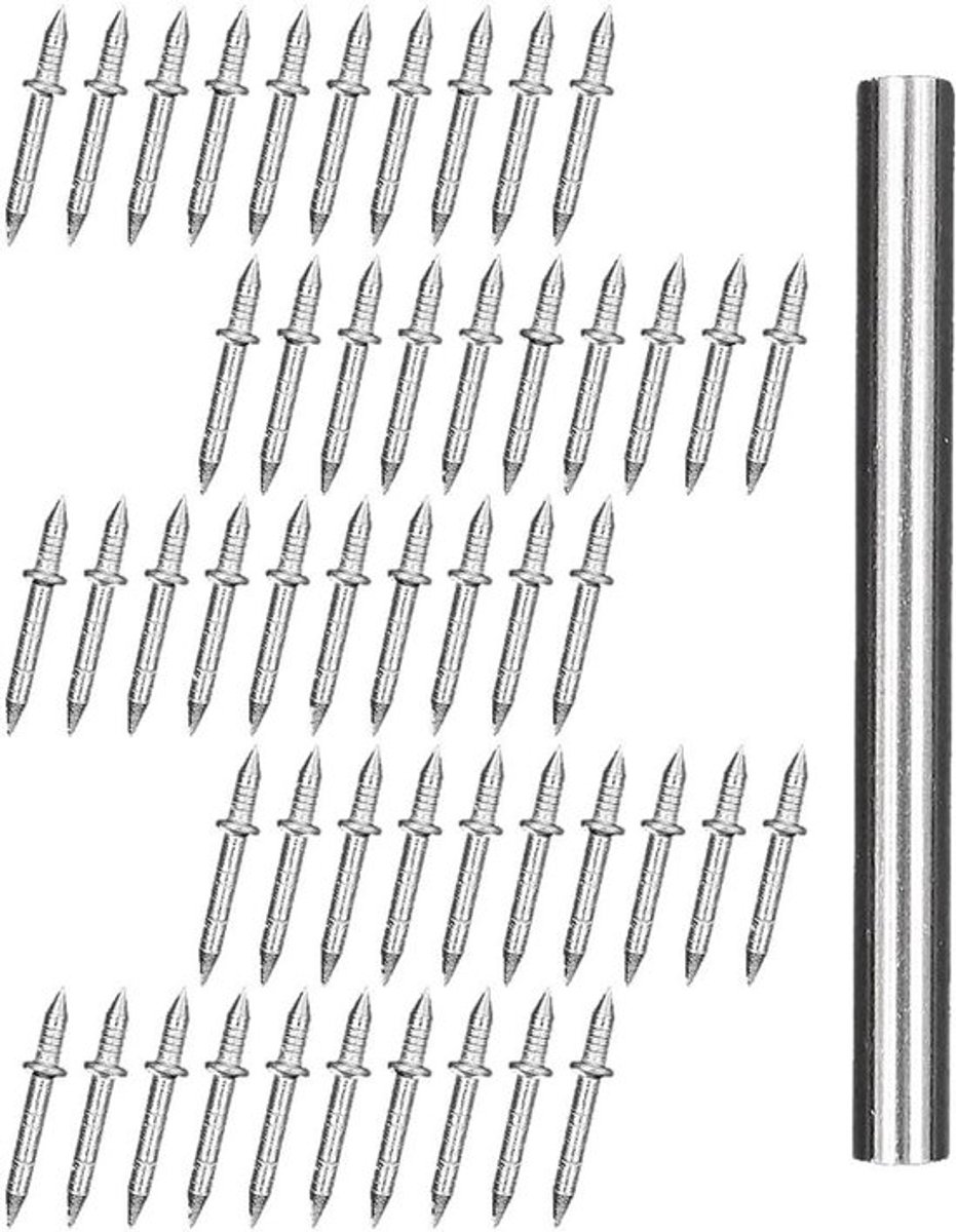 Plintnagels 50 Stuks - Dubbele Hoofd Nagels - Koolstofstaal - Houtbewerkingsprojecten - Sterk en Duurzaam - Onzichtbare Bevestiging - Spijkers