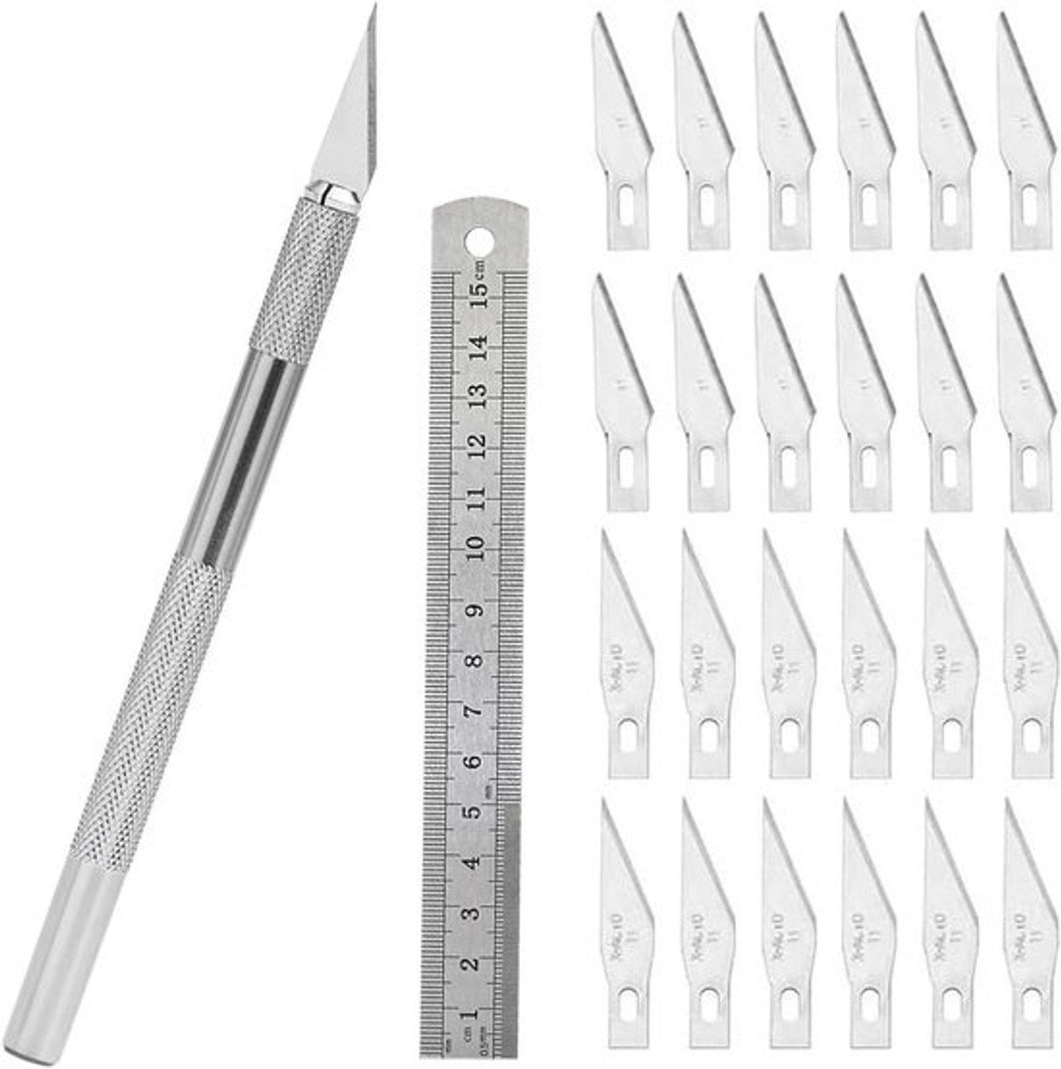 Thijox - Scalpelset Precision Carving Craft Messenset met 40 Reservemesjes - Knutselmes, Cuttermes, Hobbymes, Snijmes voor Doe-Het-Zelf Kunst en Sculp