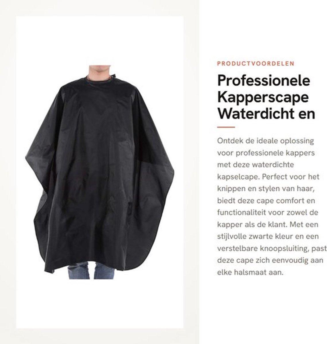 Kapperscape Waterdicht - Professionele Kappersmantel - Verstelbare Knoopsluiting - Duurzaam - Gemakkelijk Schoon te Maken - Bescherming Tegen Haar