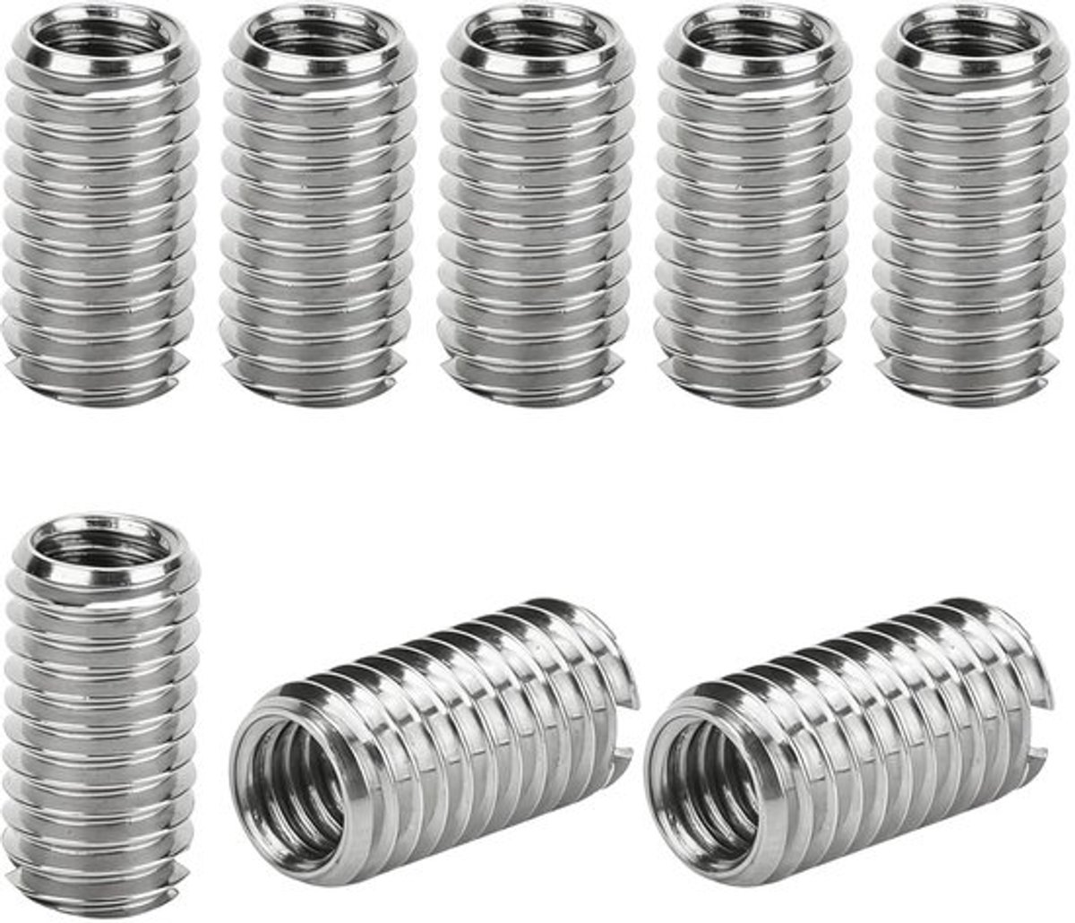 Verloopmoer 10-delig - Roestvrij Staal - Draadinzetstukken - Mannelijke/Vrouwelijke Draad - Reparatiegereedschap - Industrieel Gebruik - Draadinzetstuk