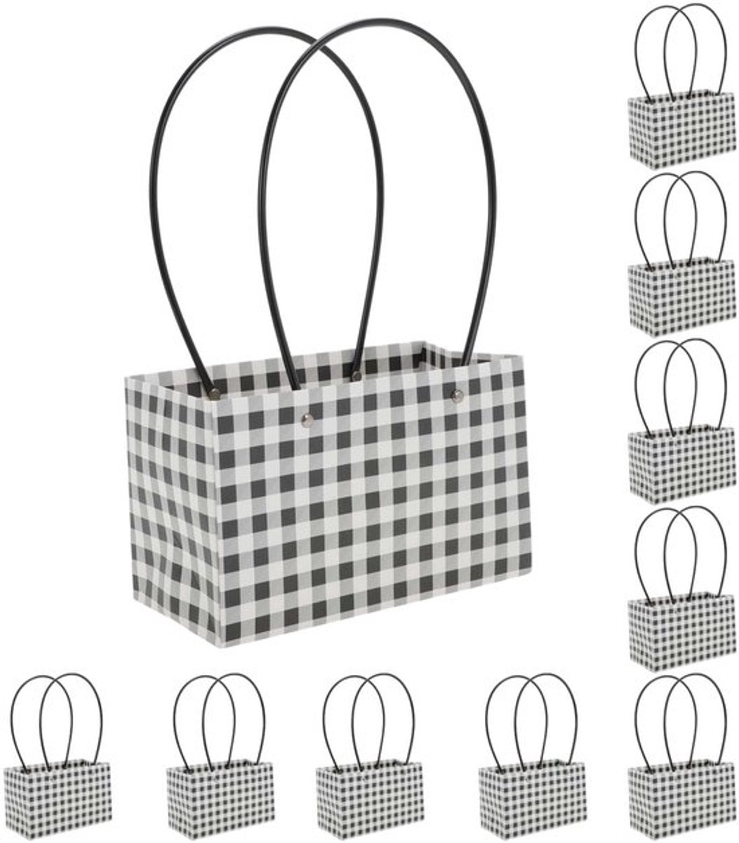 Boeketzakjes 10 stuks - Geschenktas met handgrepen - Bloemenzakken - Herbruikbaar - Duurzaam - 22 x 10 x 13 cm - Geschenkzakjes