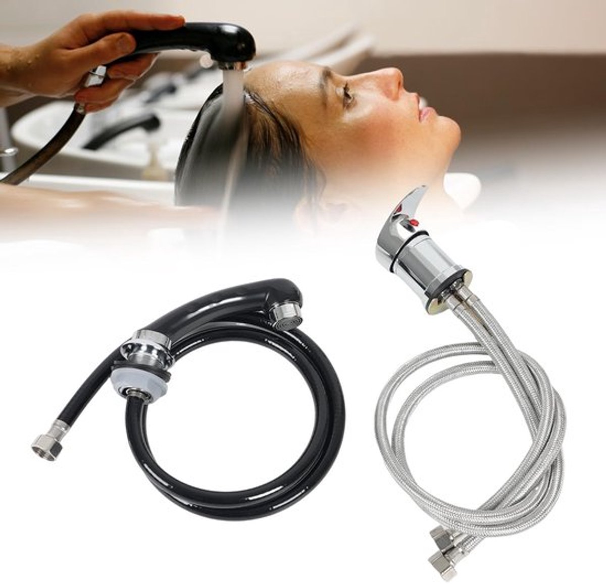 Handdouche met Mengkraan - Zinklegering/Kunststof - Slanglengte 127 cm - Waterschakelaar -