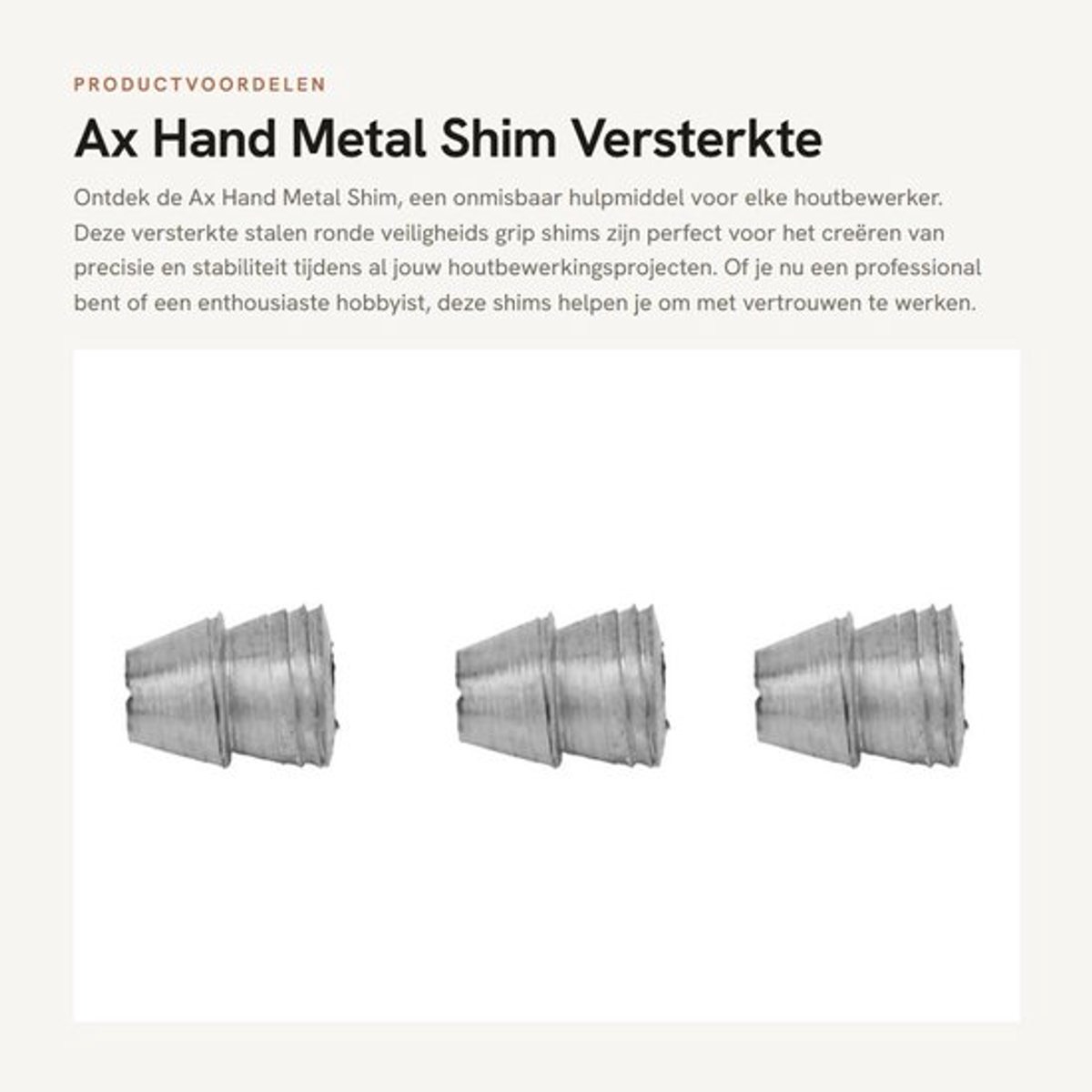 Shim Versterkte Stalen - Veiligheids Grip - Houtbewerking - Diameter 8 mm - Pak van 20 - Ronde Shims