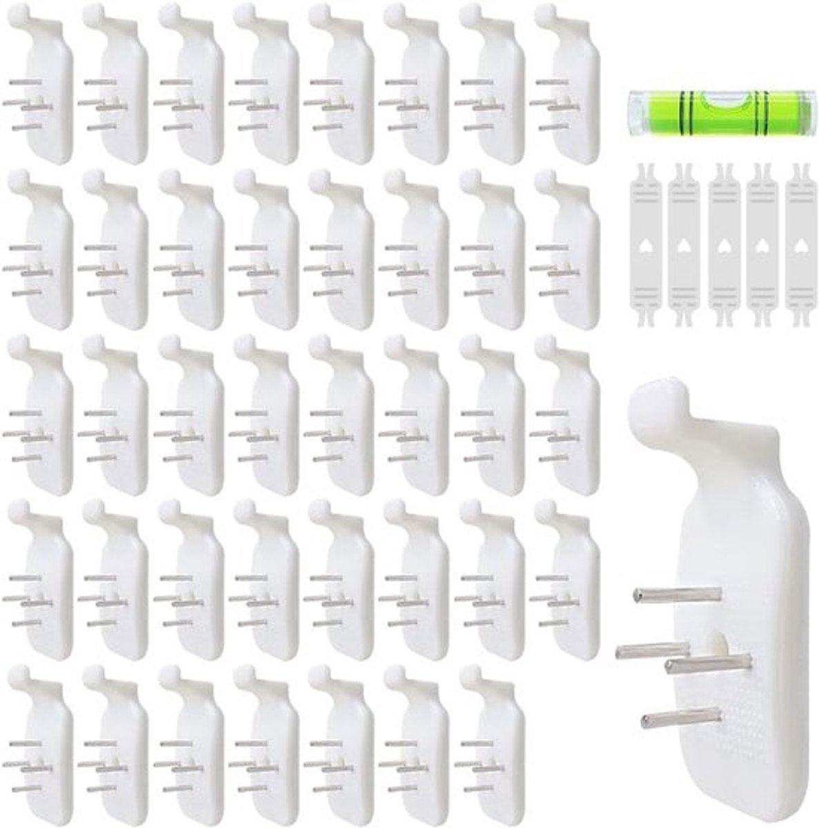 Thijox - Hardwall Schilderijhaken 40 Stuks - Naadloze Foto Hanger Set - Geen Boren - Ideaal voor Fotolijsten, Spiegels en Meer - Makkelijk te Installe