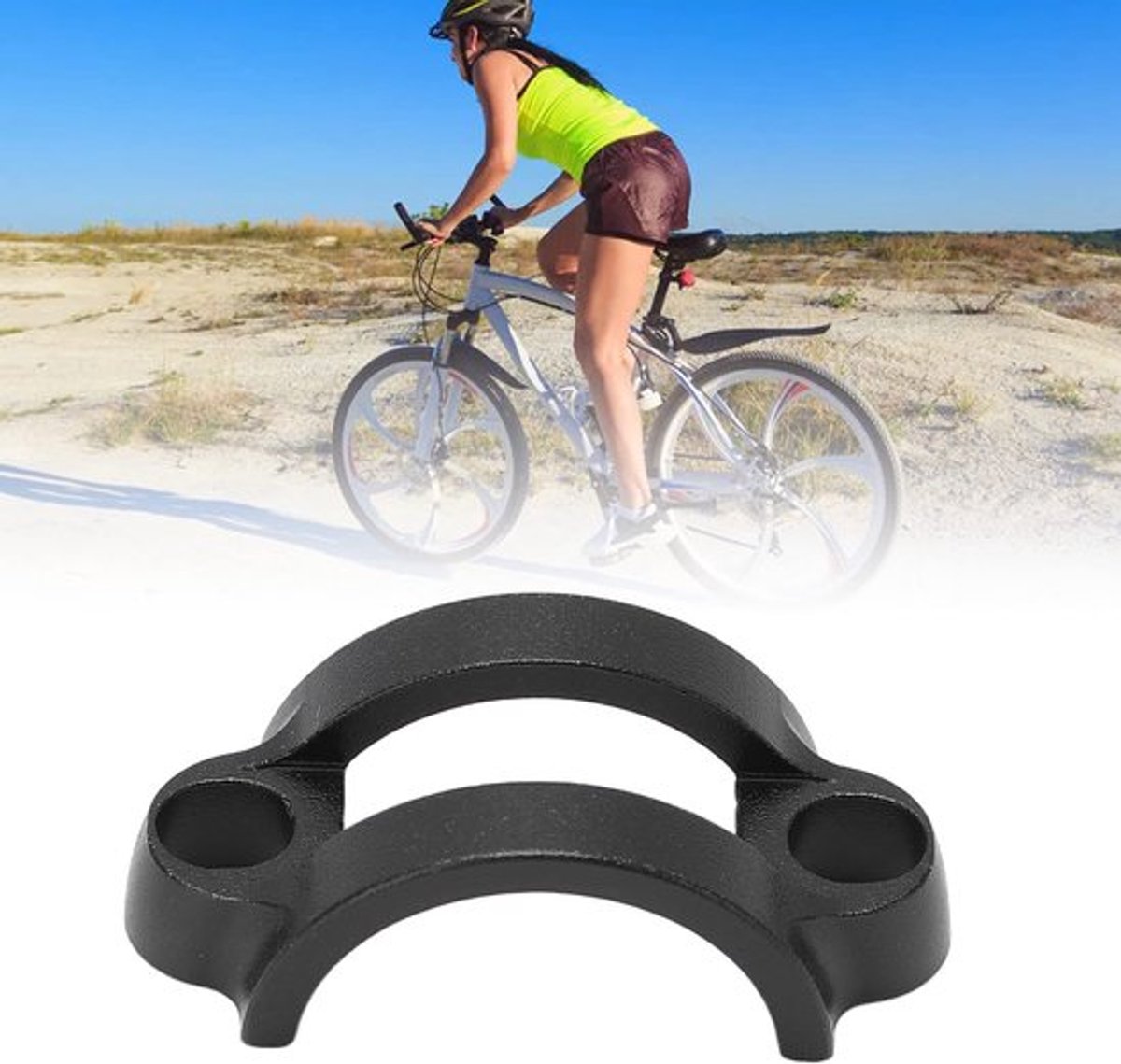 Fietsremklem Aluminiumlegering - U-vorm - Vaste Ring - 2 Gaten - Gatdiameter 5 mm - Hoge Sterkte - Remklem