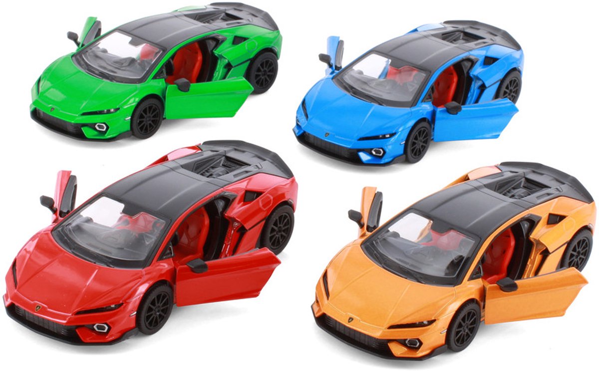 Lamborghini Temerario (12 cm) 1/32 Pull-back motor - Kinsmart - verkrijgbaar in 4 kleuren verkoop per stuk = modelauto - model auto - schaalmodel - schaal model