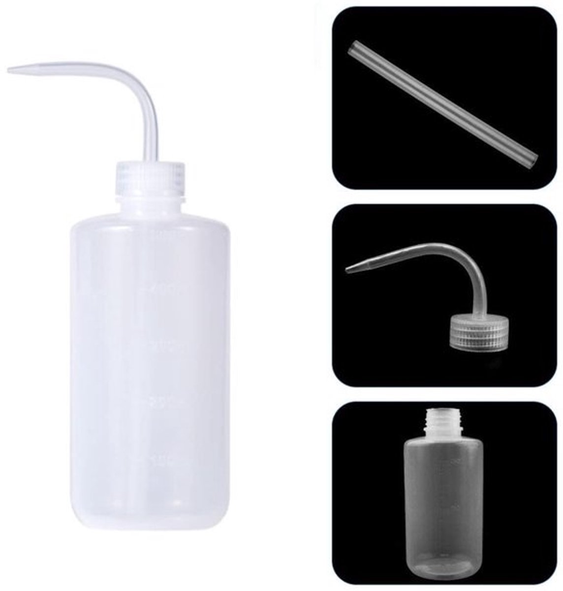 Gieter Set van 2 - Kunststof - 250 ml - Transparante Fles - Ideaal voor Kamerplanten - Lichtgewicht Ontwerp - Waterfles