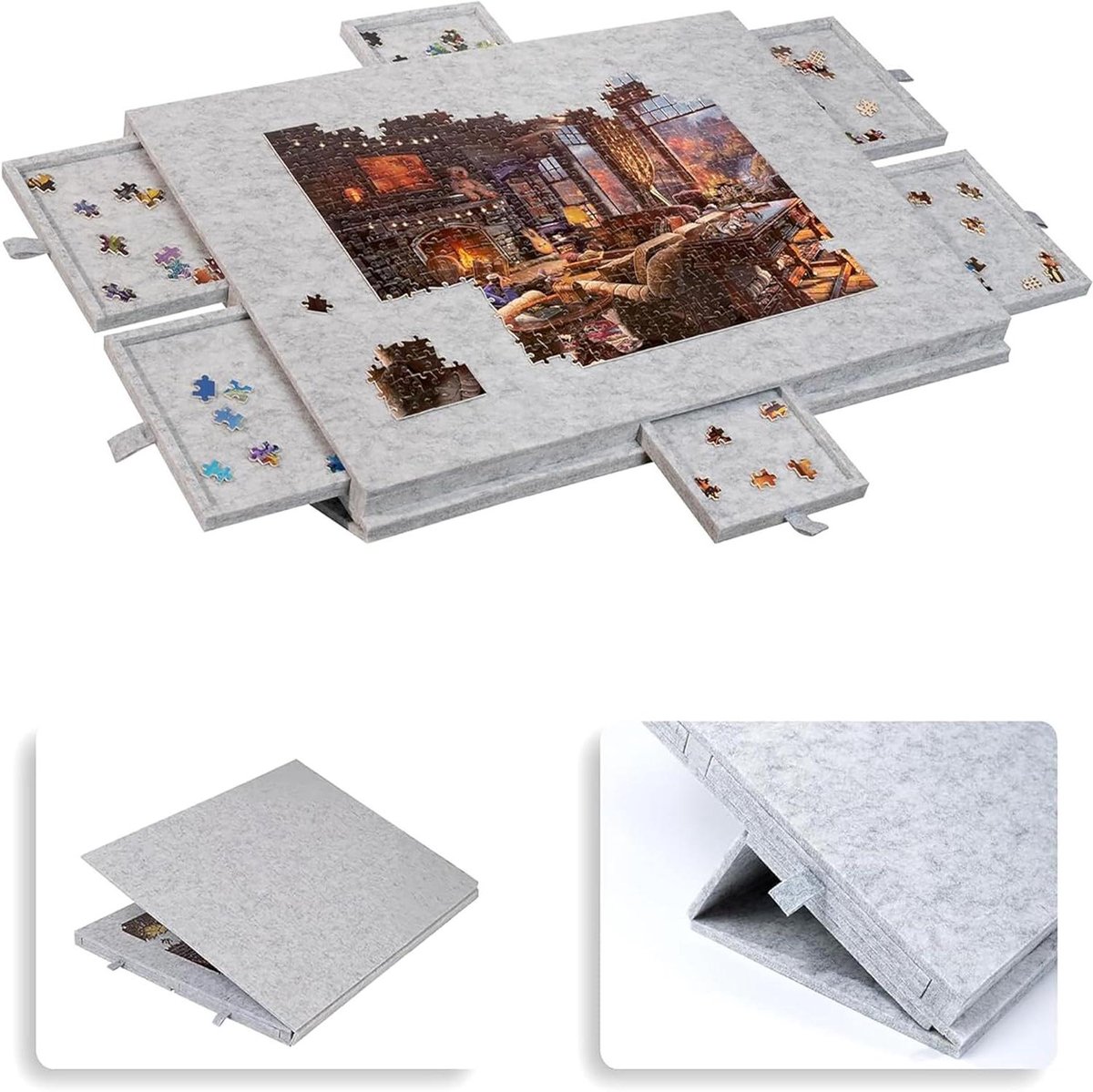 Puzzeltafel - Puzzelbord Vilt - Puzzels Maken - Verstelbaar Kantelontwerp - Tot 1500 Stukjes - Niet gespecificeerd