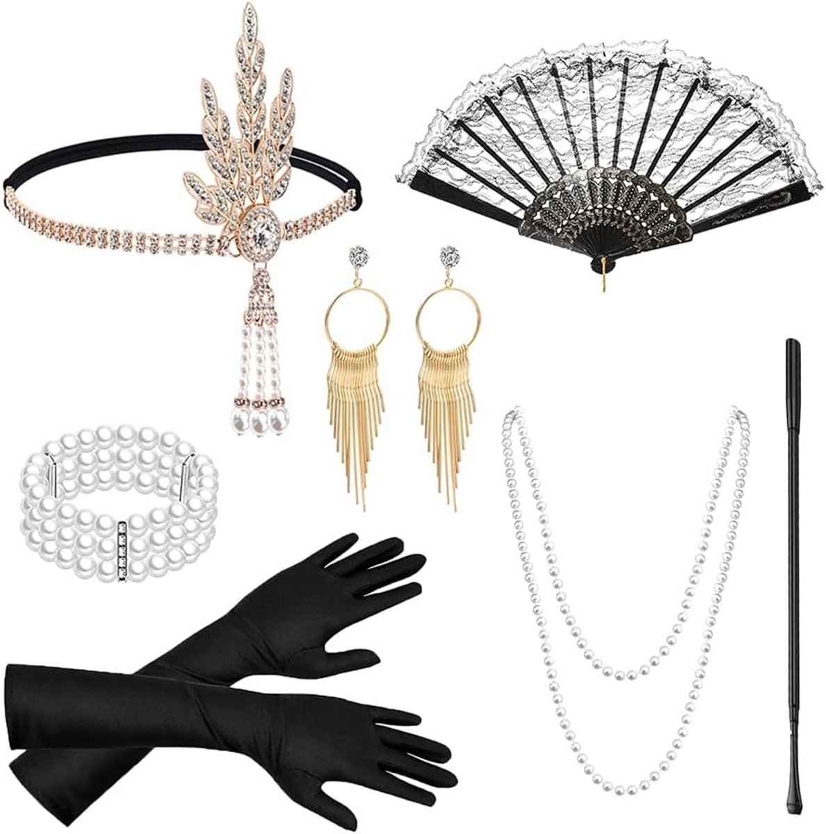 1920s Kostuum en Accessoires voor Dames - Great Gatsby Haar Sieraden en Carnavalsoutfit voor Feestjes