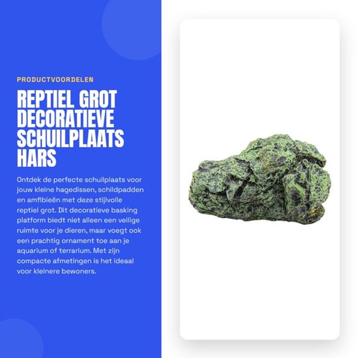Reptiel Grot Decoratieve Schuilplaats - Hars Basking Platform - Aquarium/Terrarium Ornament - Klein/Medium/Groot Formaat - Realistische Rockachtige Look - Bevorder Privacy en Veiligheid - Aquariumdecoratie