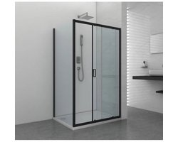 ZIMMER Douchecabine FORMA 90x120 cm Mat zwart – Schuifdeur Soft-Close – 6 mm Veiligheidsglas – Anti-kalk