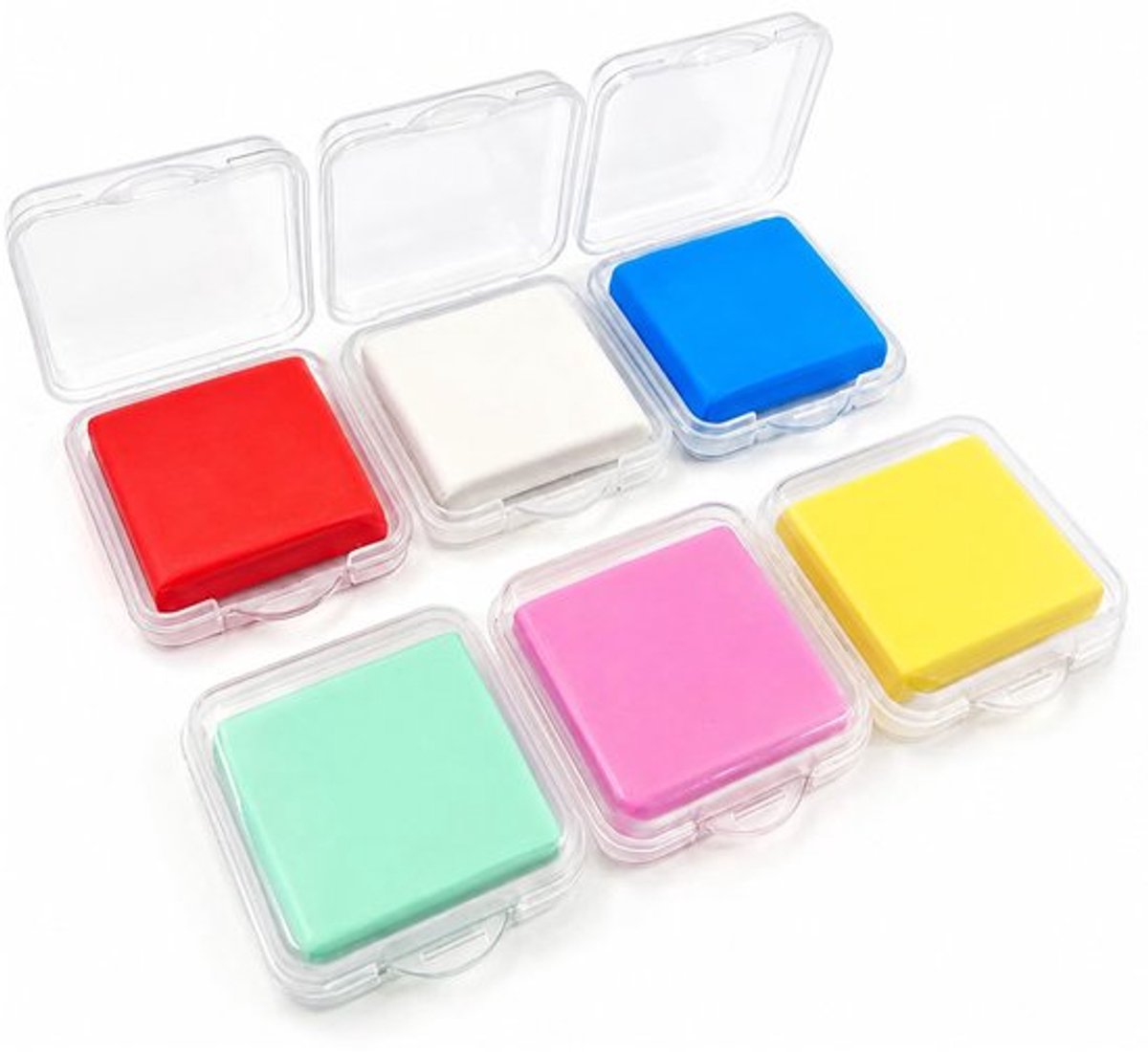 Kneedgum, 3,2 x 3,5 cm, kneedgum, zacht kneedbare gummen, schetstekening met kneedgum, kneedgum voor kleurrijke tekening, schilderen, schoolbenodigdheden (6 stuks)