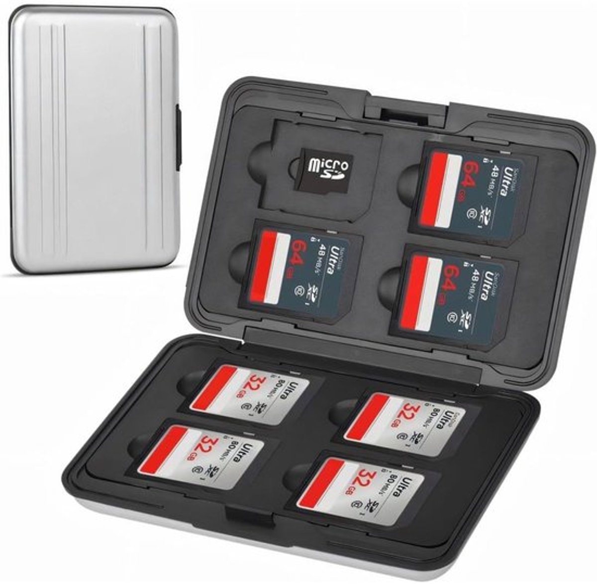 Geheugenkaartentas Waterdicht - Draagtas - SD-kaartbox - TF-kaartbox - Capaciteit 8 SD/8 Micro SD - Volledige Bescherming