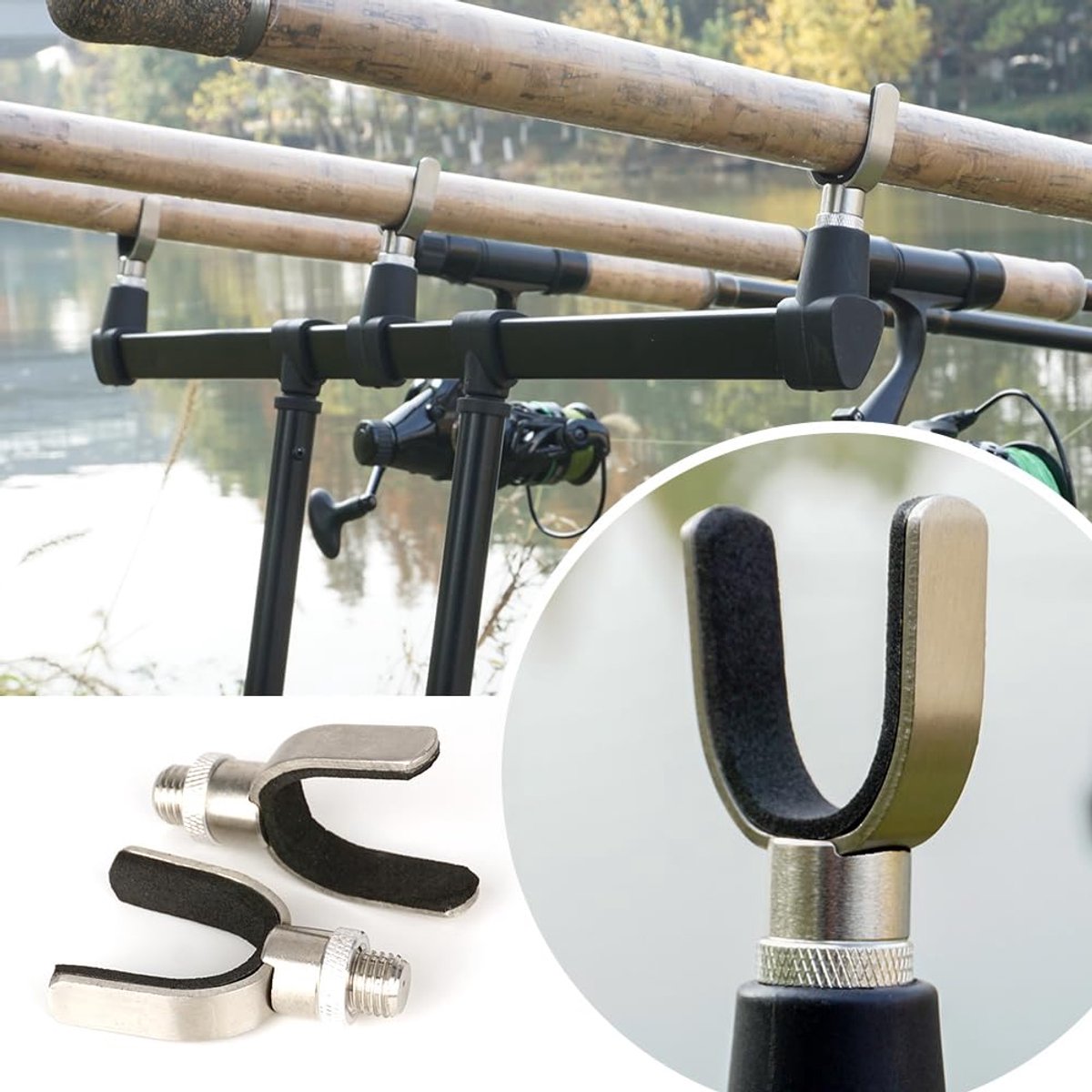 SnelShoppen - Karper Hengel Rest Hoofd Gripper voor Rod Pod - Vissen Accessoire - Stevige Gripper - Geschikt voor Alle Hengels - Ideaal voor Grof Viss