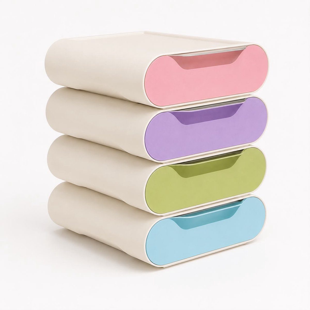 Stapelbare Bureau Organizer met 4 Lades – Opbergkast voor Kantoor, Hobby en Kleine Accessoires