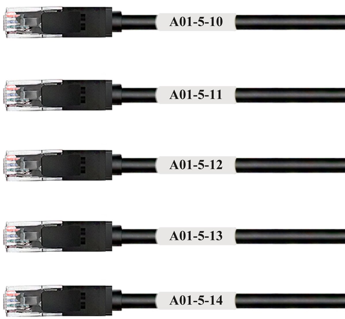 SnelShoppen - Zelflaminerende Wikkelbare Kabellabels - 800 Etiketten - Wit - Voor Draadmarkering en Identificatie - Geschikt voor Laserprinter - 25 Ve