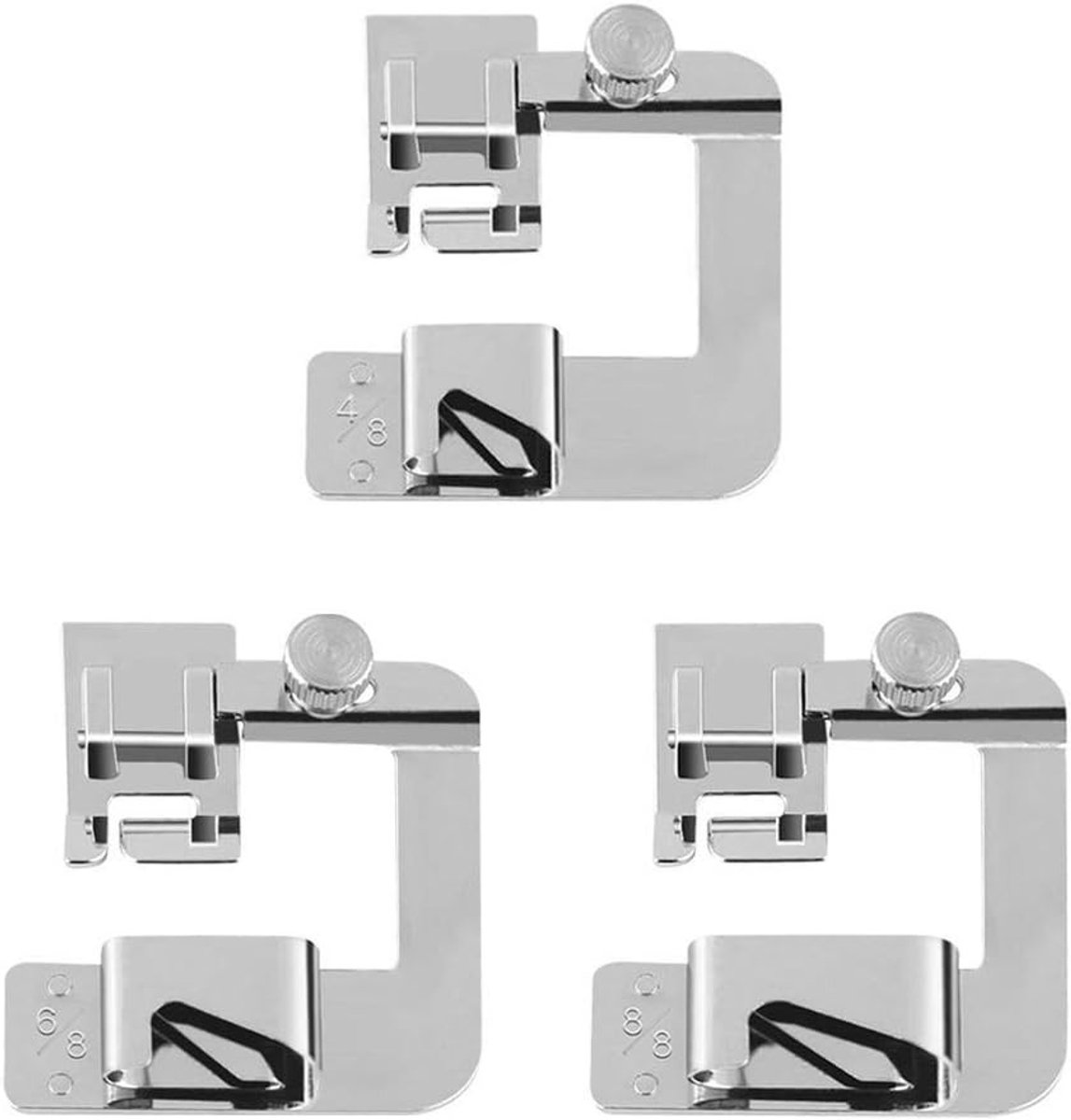 Set van 3 Naaivoeten voor Rolzoom, Geschikt voor de meeste Naaimachines, Inclusief 10.2 cm, 1.2 cm en 20.3 cm Voeten voor Precisie Naaien