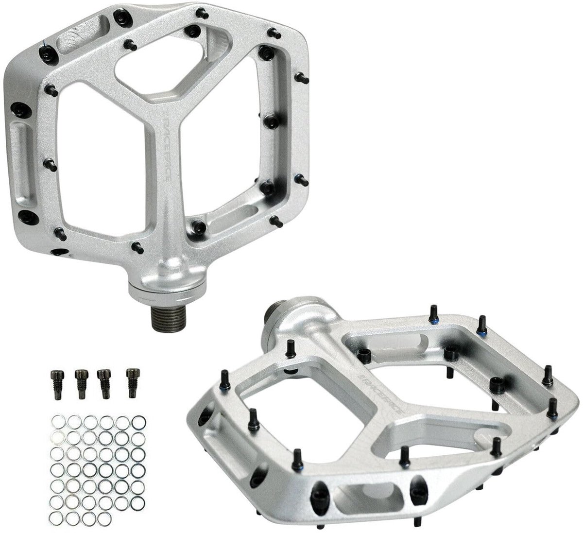 SnelShoppen - RaceFace Atlas Fiets Platform Pedalen Zilver RF2950 - Lichtgewicht Aluminium, Grote Grip, Ideaal voor MTB en Stadsfiets