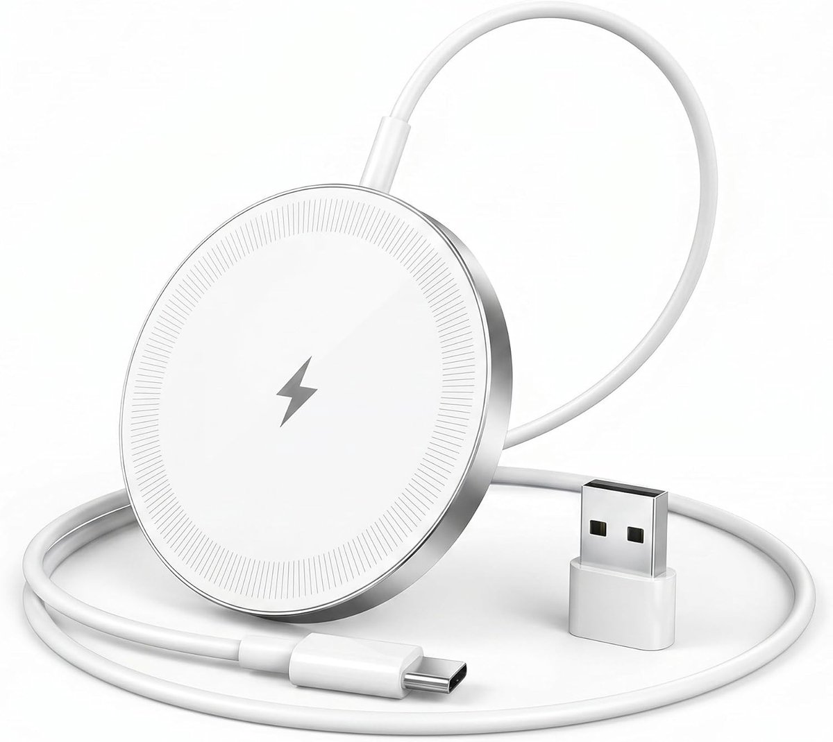 Draadloze oplader voor smartphones met MagSafe-compatibiliteit, snel opladen en compact ontwerp