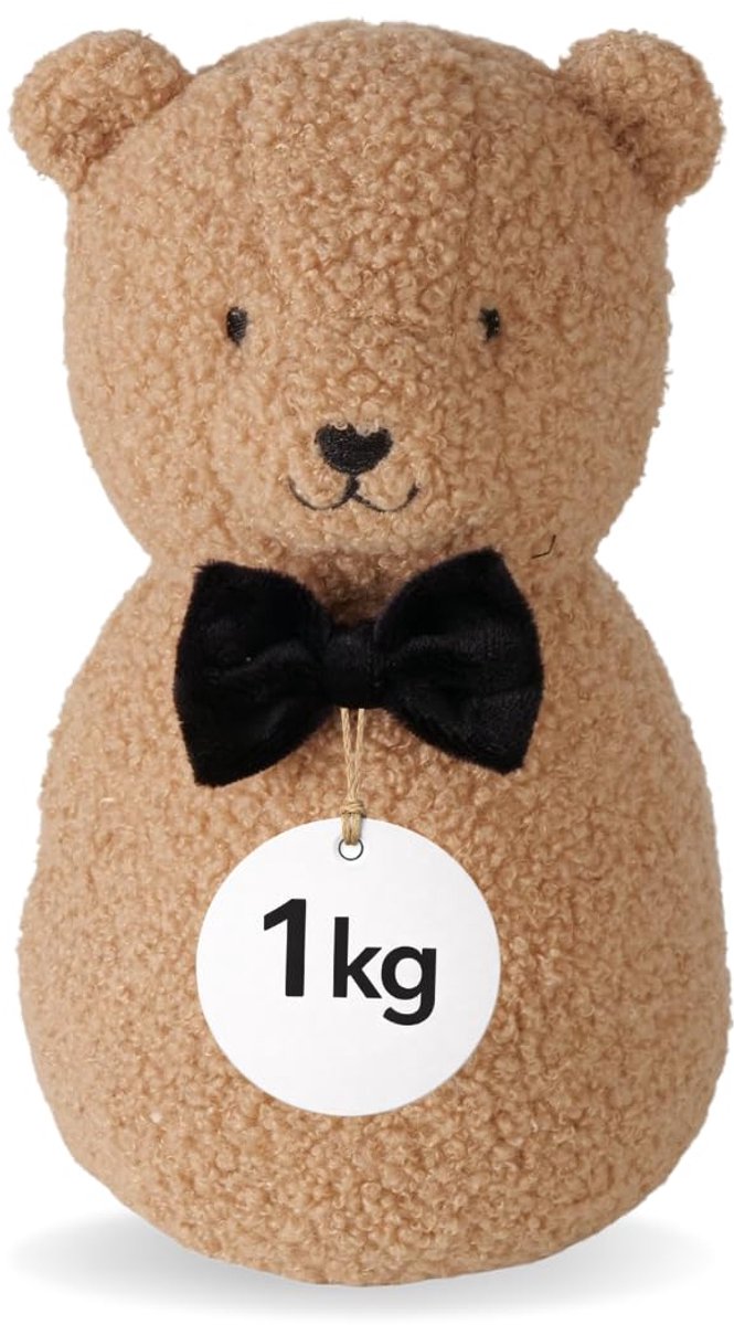SnelShoppen - Handgemaakte Deurstopper Teddy Bruin, 1kg Vloervriendelijke Decoratieve Deurbuffer van Stof met Polyesterzandvulling voor Deuren, Ramen