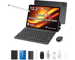 Blackview Tablet MEGA 5 - 12.2 inch - 32GB RAM - 256GB ROM - 10000mAh - Android 16 - Grijs