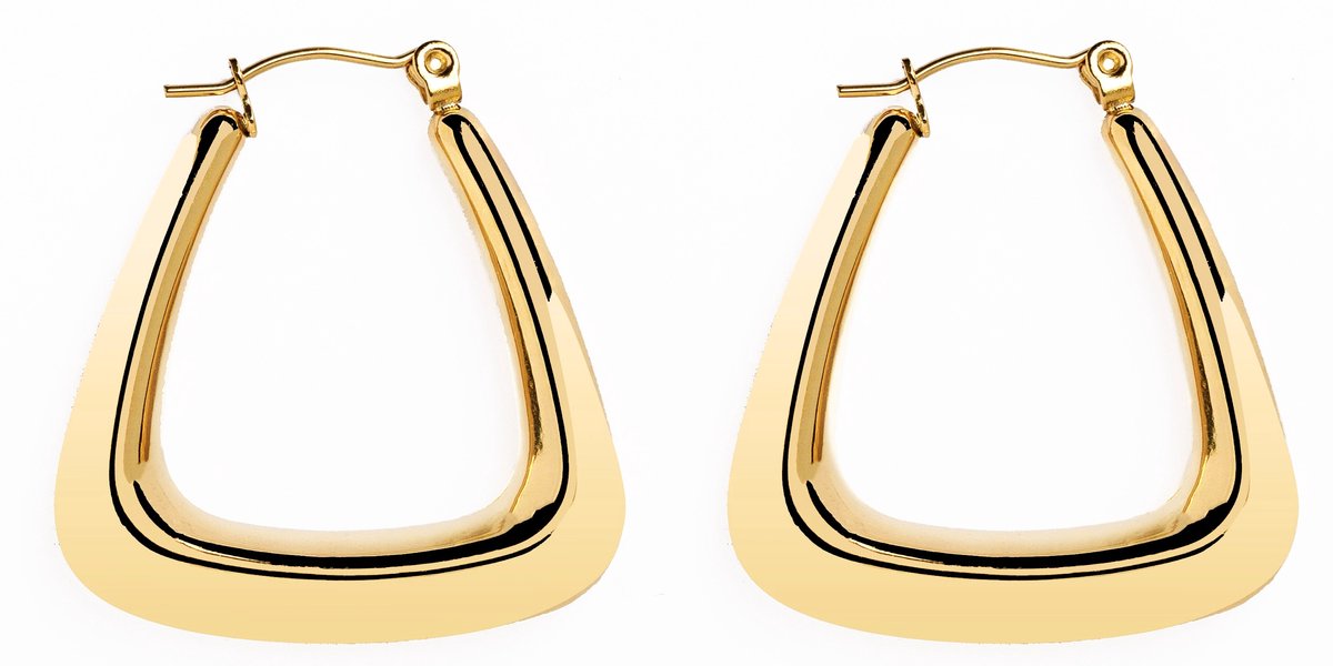 Elysian - Dames Oorbellen Goudkleurig - Oorhangers - 18K Goud verguld Roestvrij Staal - Hypoallergeen