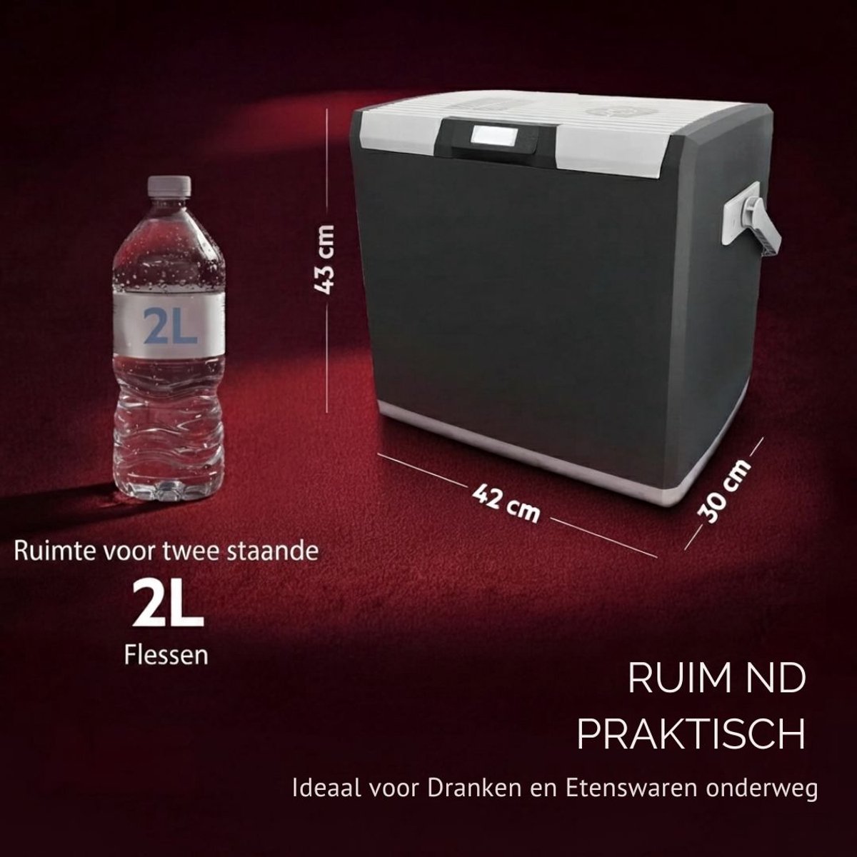 NIVA® Koelbox - Koelbox Elektrisch - Autokoelbox - Zwart - 32cm x 47cm x 47cm
