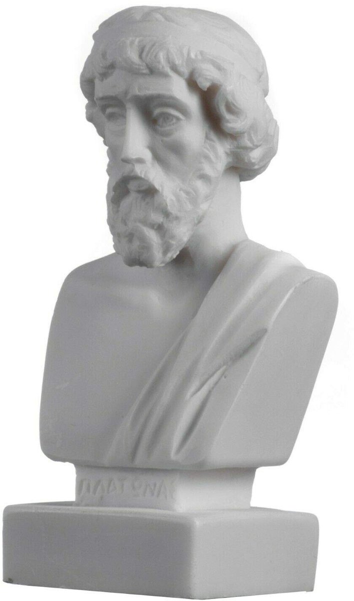 SnelShoppen - Beautiful Greek Statues Plato Buste Griekse Vader Van Filosofie Standbeeld Albast Handgemaakte Hoofd Sculptuur voor Decoratie, Kantoor,