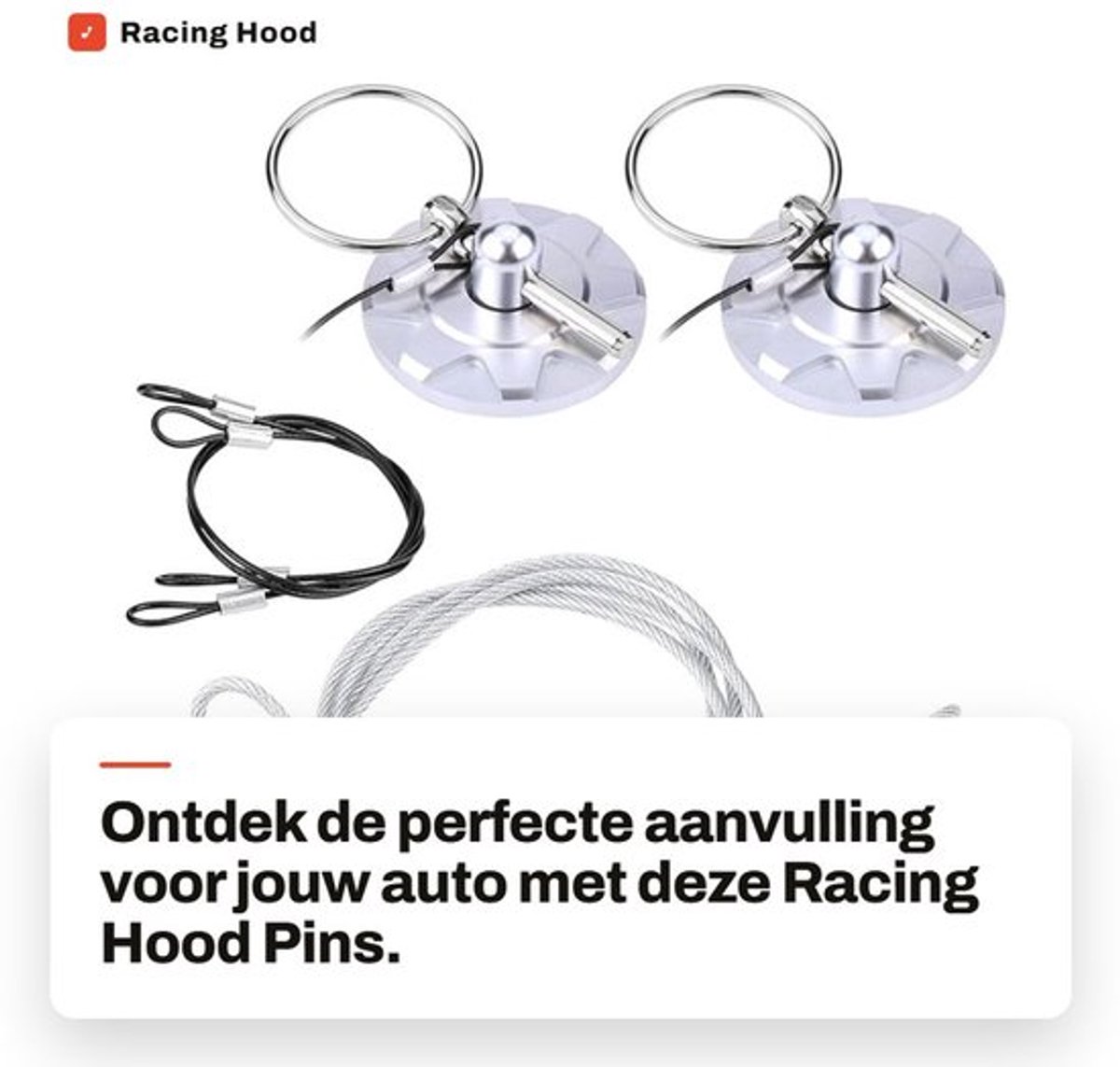 Hood Pin Universele CNC Billet Aluminium - 2 Stuks - Racing Uiterlijk Kit - Geanodiseerd - Stijlvolle Decoratie - Montage Inclusief - Motorkapbevestiging