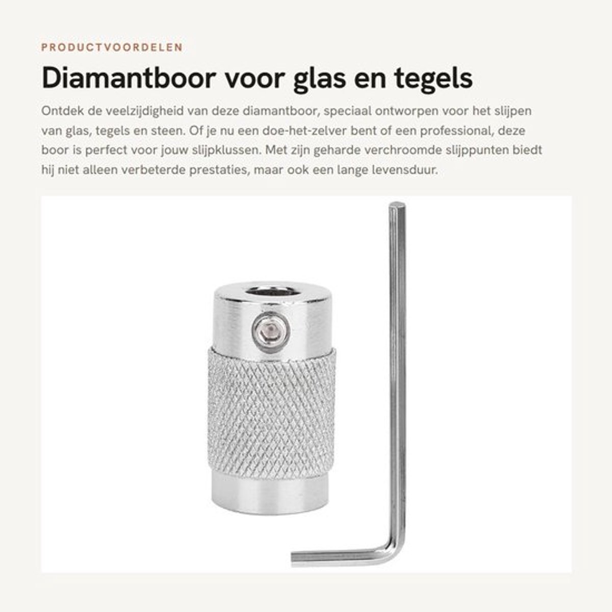 Diamantboor met geharde verchroomde slijppunten - Diamantboor set - Tegelboor - Glasboor - Slijpkop voor slijpmachine - Standaard korrel voor glas en steen