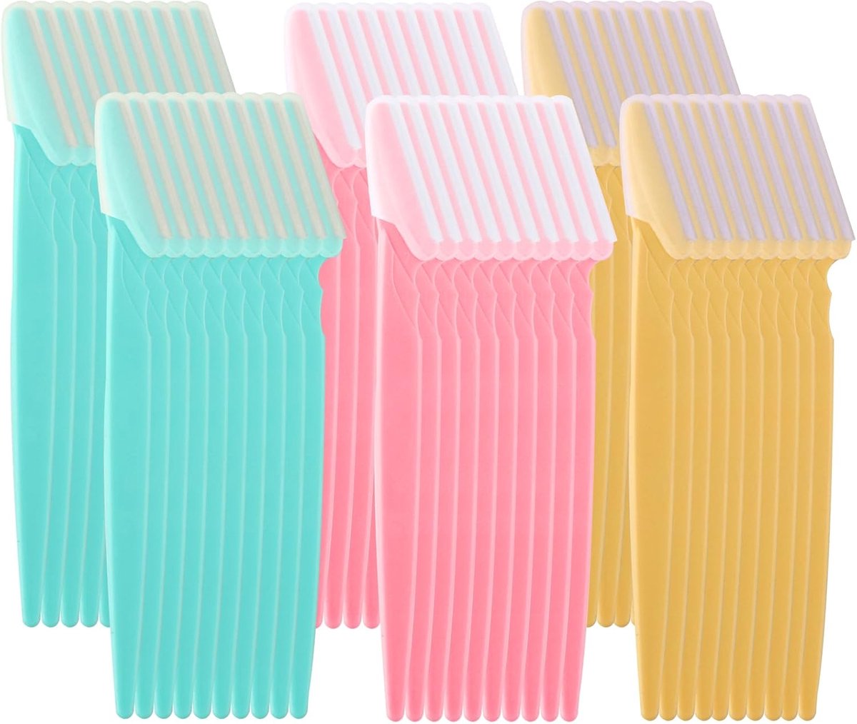 SnelShoppen - 60 Delige Eyebrow Shaver Set, Gezichtsrasers voor Vrouwen en Mannen, Draagbare Scheermesjes voor Gezicht, Lichaam en Wenkbrauwen, Roestv